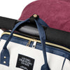 Canvas Baby Diaper Bag with Thermal Bottle Pockets & Hanging Design
