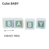Cube BABY letter blocks in white and light green color set.