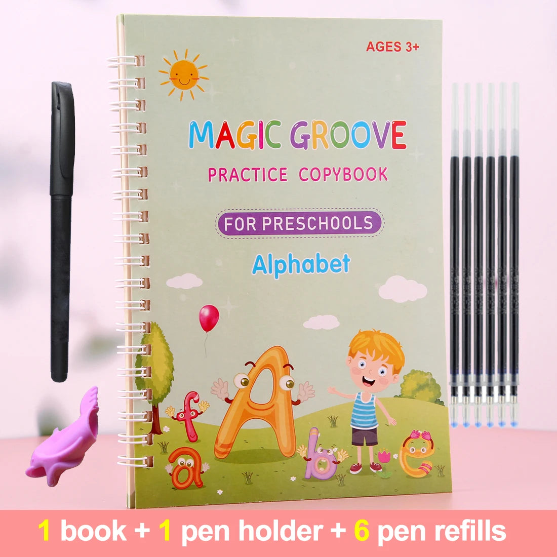 Reusable Magic Arabic Writing Practice Book for Kids