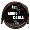 A roll of IRIN GT-89 high quality instrument audio cable with a black protective wrap.