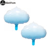 Two light blue foil balloon clouds for birthday party decor