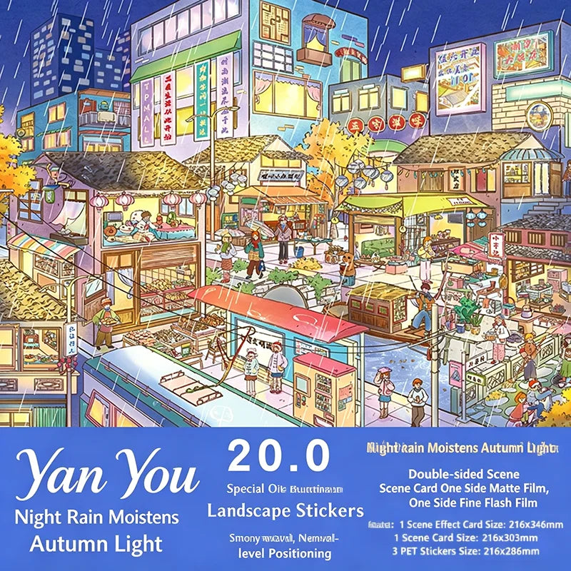 Kawaii 3D Landscape Sticker Set for Journaling and Crafts