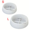 White silicone mold with a cross-shaped divider, labeled S and L sizes.