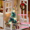 DIY Miniature Wooden Dollhouse Kit with LED Lighting
