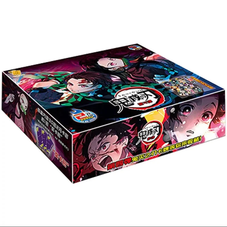 A box of Demon Slayer SSP Diamond Rare cards featuring characters Tanjirou and Nezuko.