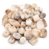 A pile of colorful, translucent acrylic beads in various shapes and sizes for jewelry making