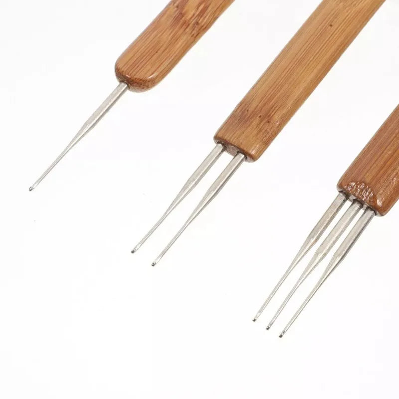 Dreadlock Crochet Hook Set with Bamboo Handles
