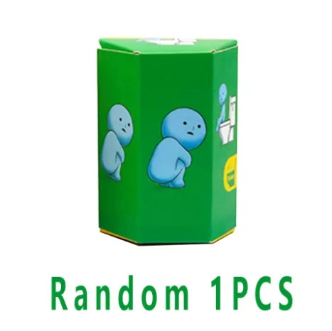 A green box containing a blue glow-in-the-dark mini fitness figurine collectible.