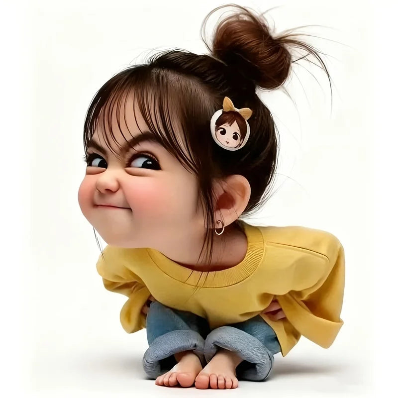 Funny Messy Bun Girl Sticker Pack – Waterproof Decals for Laptops, Helmets & More