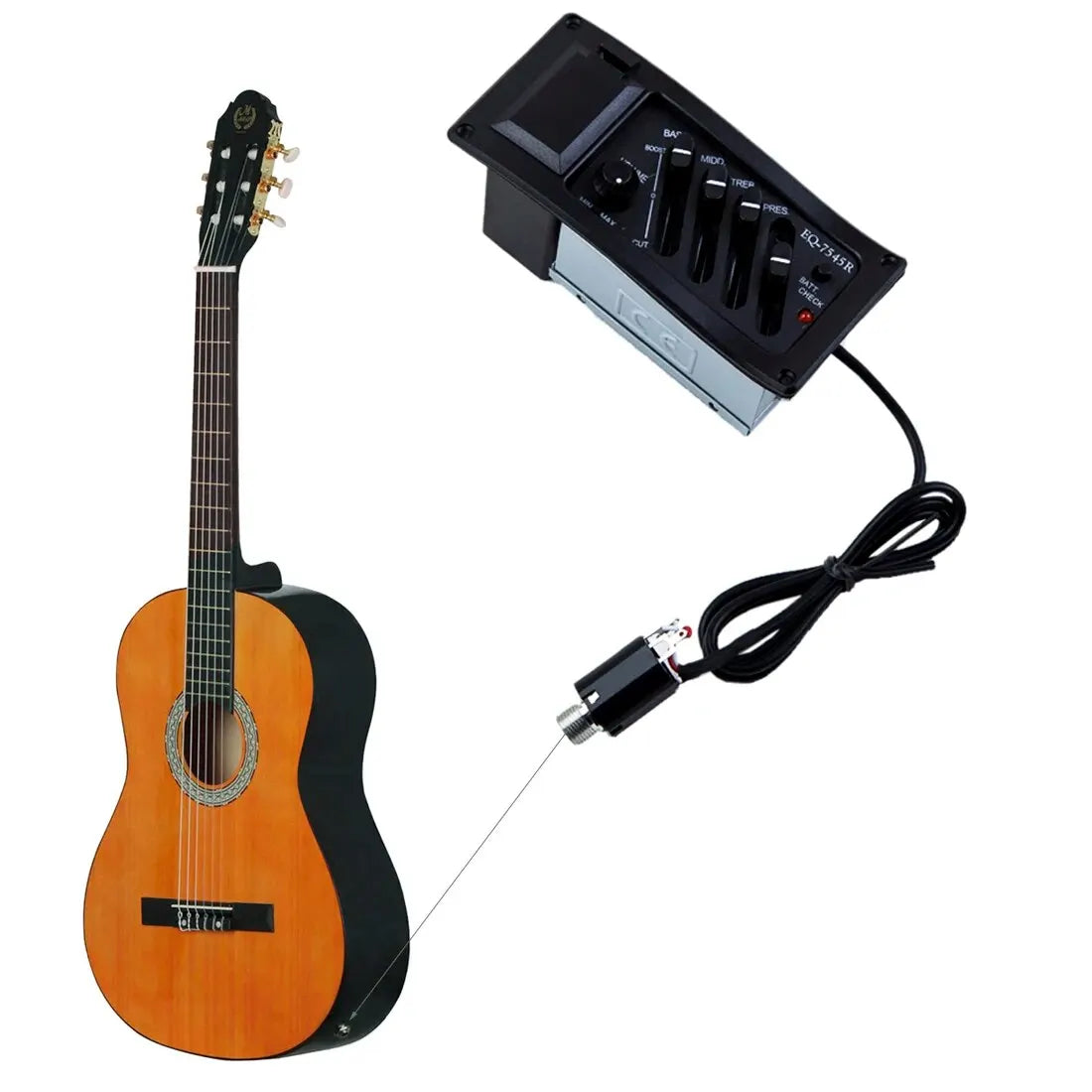 4/5-Band Acoustic Guitar EQ Preamp with Tuner
