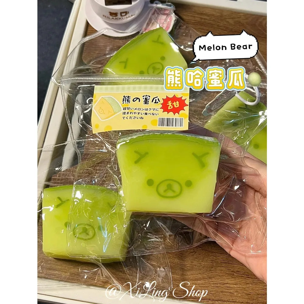 Melon Bear Squishy Stress Relief Toy – Soft Butter Texture