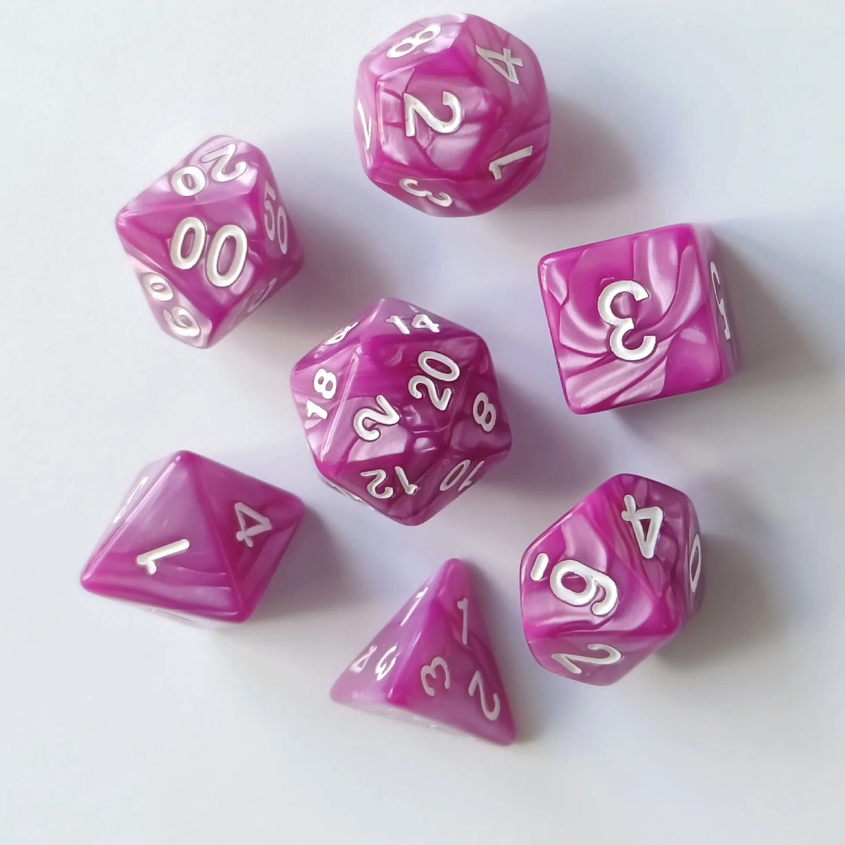 Colorful Pearl Polyhedral Dice Set for Tabletop RPGs