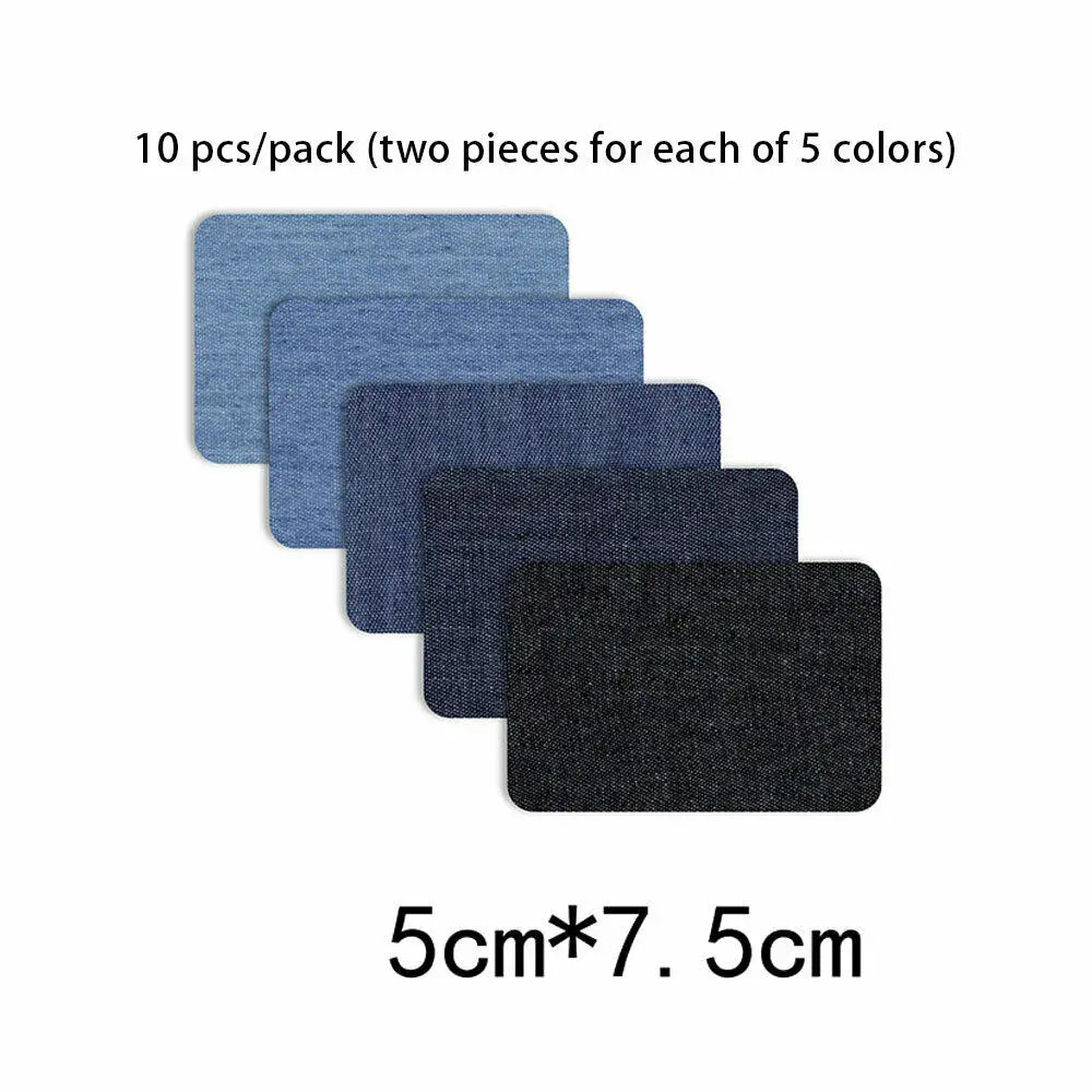 Iron-On Denim Patches for Jeans Repair & DIY Crafts