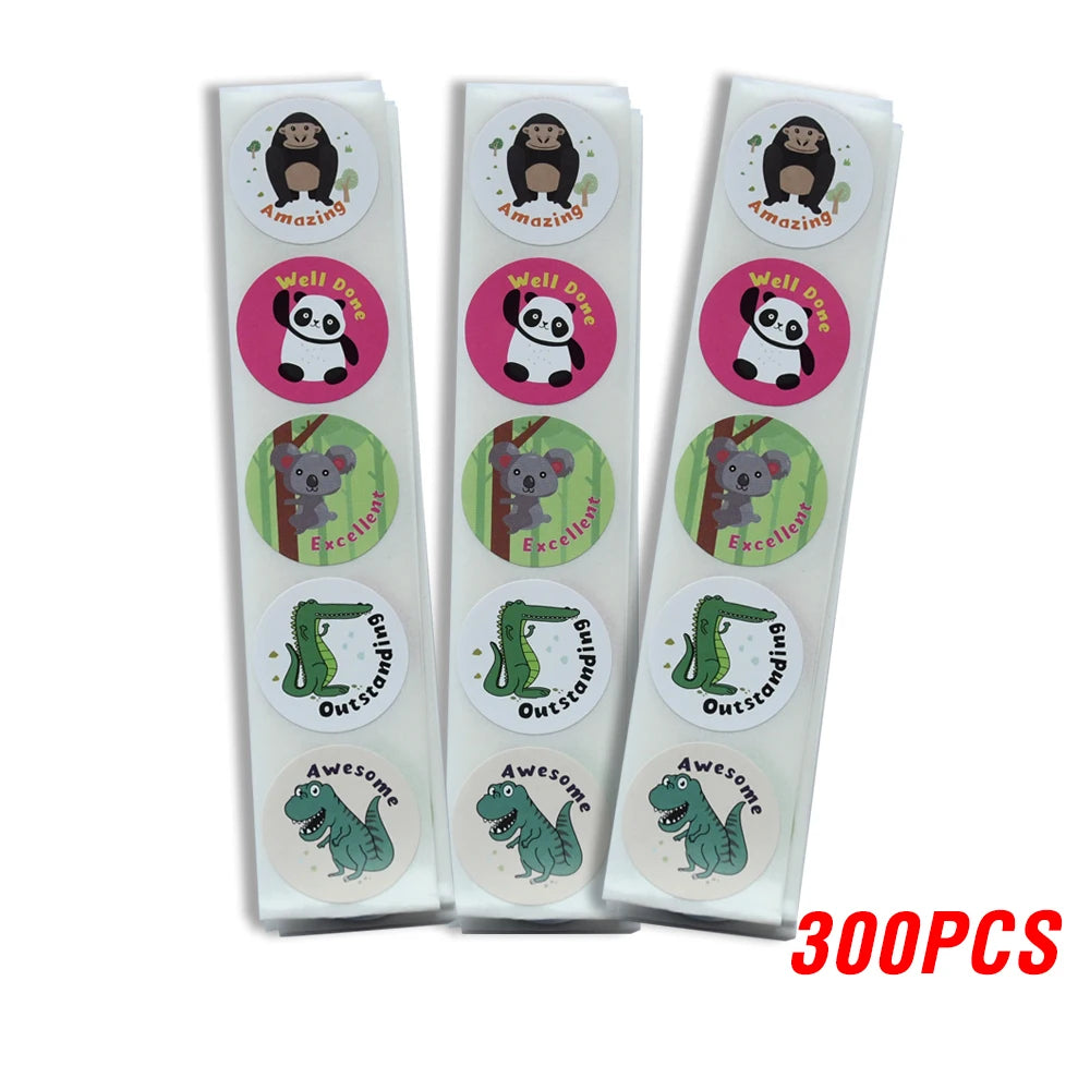 Spanish Motivational Reward Stickers for Kids – Cute Animal Encouragement Sticker Roll