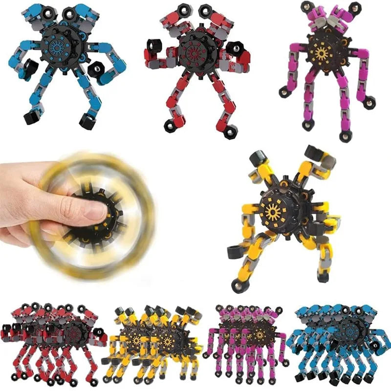 Transformable Fidget Spinners for Stress Relief and Focus
