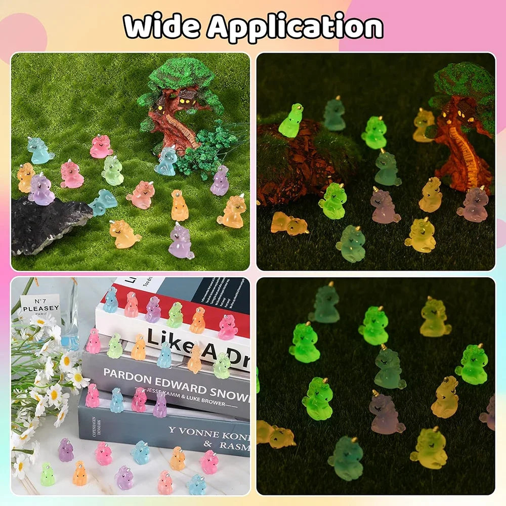 Glow-in-the-Dark Mini Unicorn Figurines (100-Piece Set)