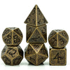 Premium Metal Polyhedral Dice Set with Dragon Font
