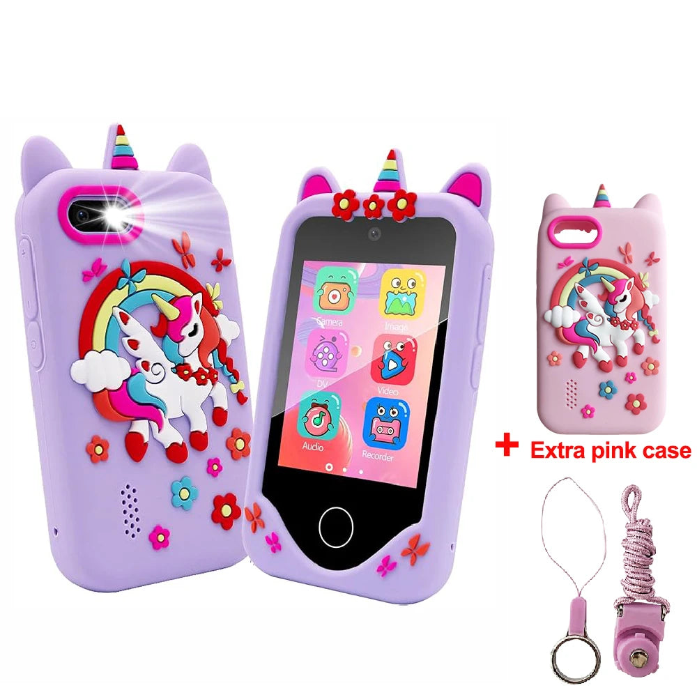 Kids' Smart Phone Toy with Dual Camera and 28 Learning Games