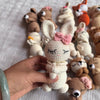 Handmade Amigurumi Plush Toy Set – Fox, Cow & Lamb Sleeping Dolls