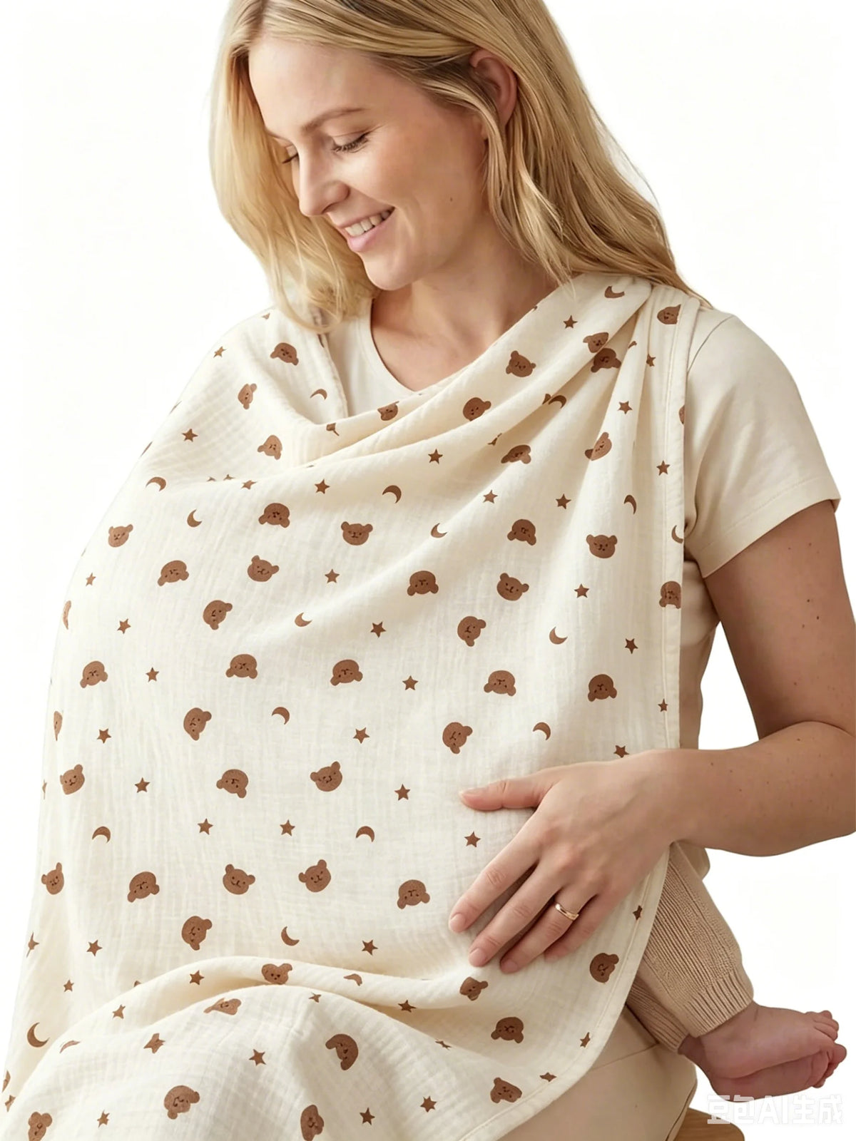 Breathable Baby Nursing Cover – Multi-Use Swaddle & Stroller Sunshade