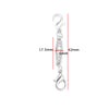 A silver magnetic lobster claw clasp for jewelry making, shown with dimension lines.