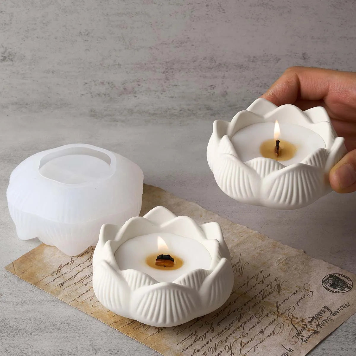 Lotus Silicone Mold for Candle Making & Decorative Crafting