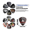 Premium Guitar Picks Variety Pack – 12 Assorted Thicknesses for Acoustic, Electric, Bass & Ukulele