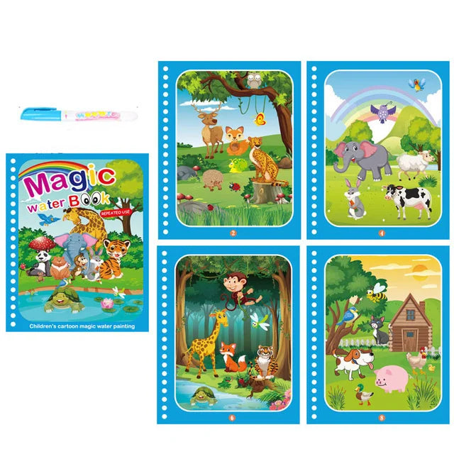 Reusable Water Coloring Book for Kids – Magic Drawing Pad