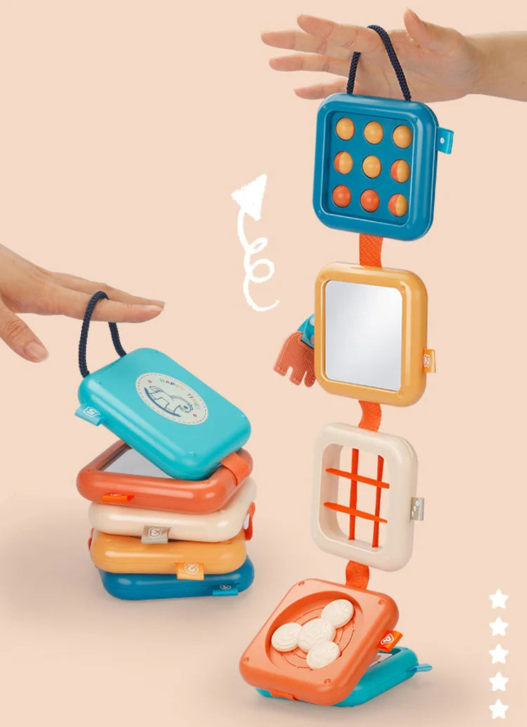 Sensory Folding Activity Cube for Toddlers – Montessori Busy Board Toy