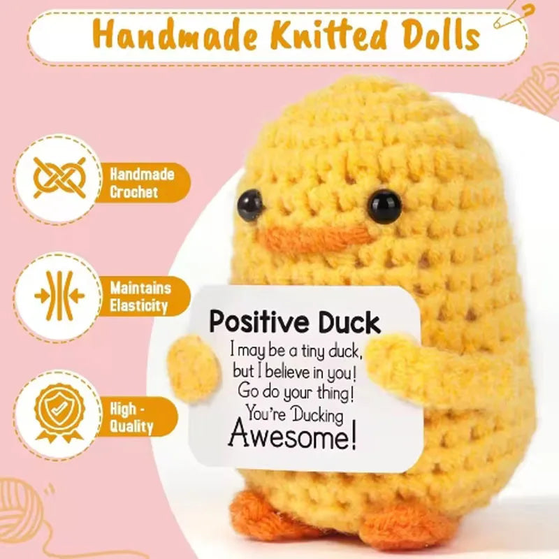 Handmade Crochet Pocket Hug Doll with Positive Vibe