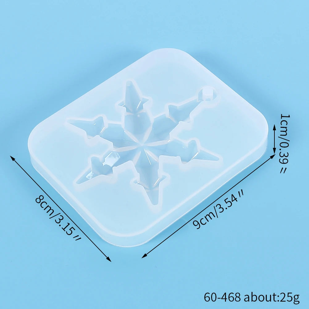 A translucent silicone mold with a festive star design used for jewelry and craft projects.