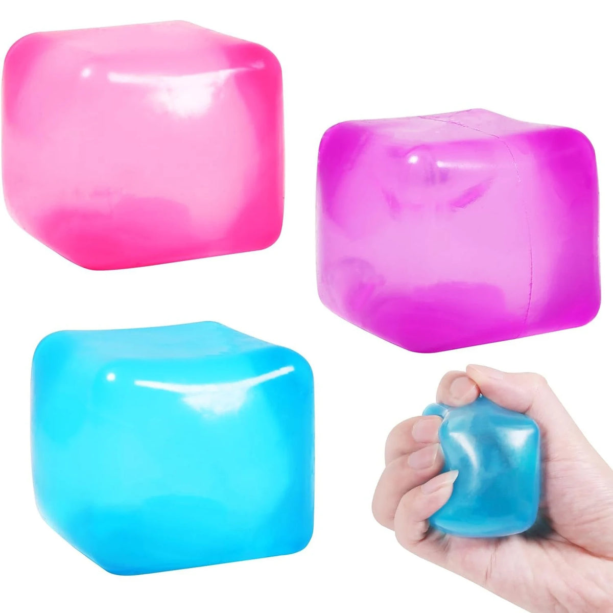 Squishy Ice Cube Fidget Toy Set – Stress Relief Sensory Balls for Kids and Adults