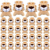 A collection of various mini lion and tiger plush toys in tan and brown colors.