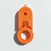 Orange 2-in-1 fidget clicker and spinner keychain for stress relief