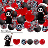 A set of 25 Halloween silicone beads featuring skulls and hearts for jewelry and crafting.