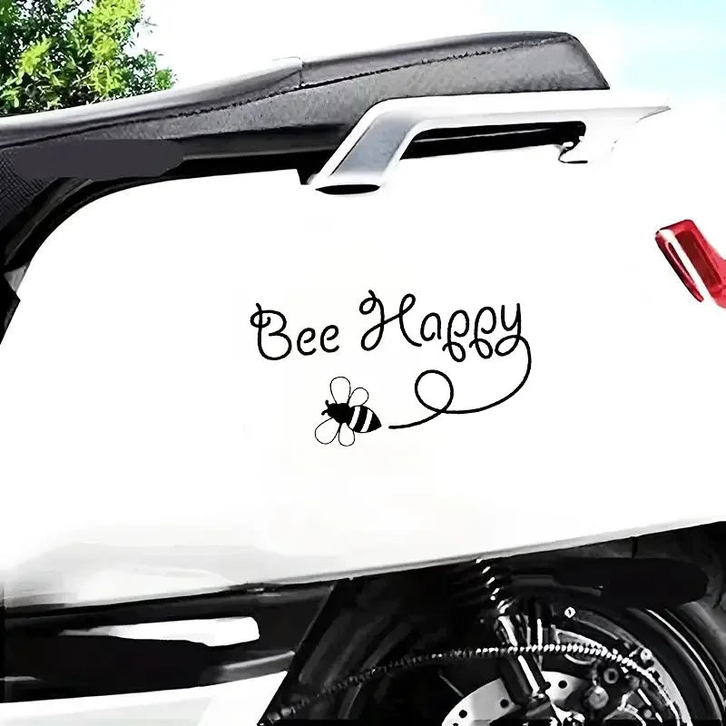 Bee Happy Vinyl Decal Sticker (2-Pack)
