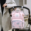 Waterproof Diaper Bag Backpack with Printed Bear Design
