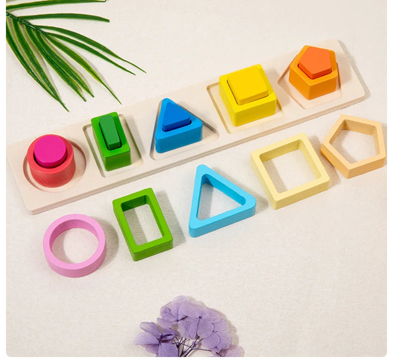 Montessori Wooden Sorting & Stacking Toy for Toddlers