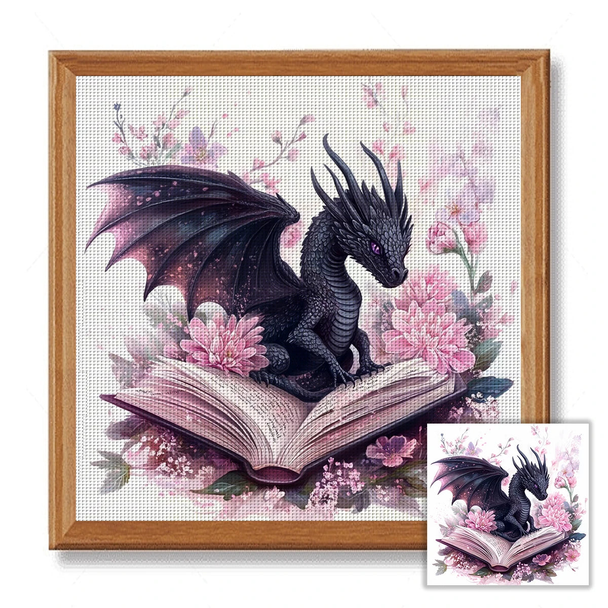 Dragon Cross Stitch DIY Kit – 40x40cm Printed Fabric, Beginner-Friendly