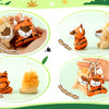Various plush toys of tigers and lions shown in different views including side view and hanging design