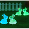 Glow-in-the-Dark Bunny Resin Figurines for Easter & Home Decor