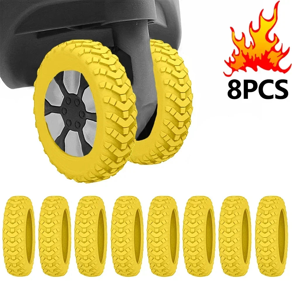 Silicone Luggage Wheel Protector Covers – Set of 8