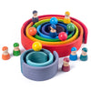 Wooden Rainbow Stacking Blocks for Toddlers & Kids