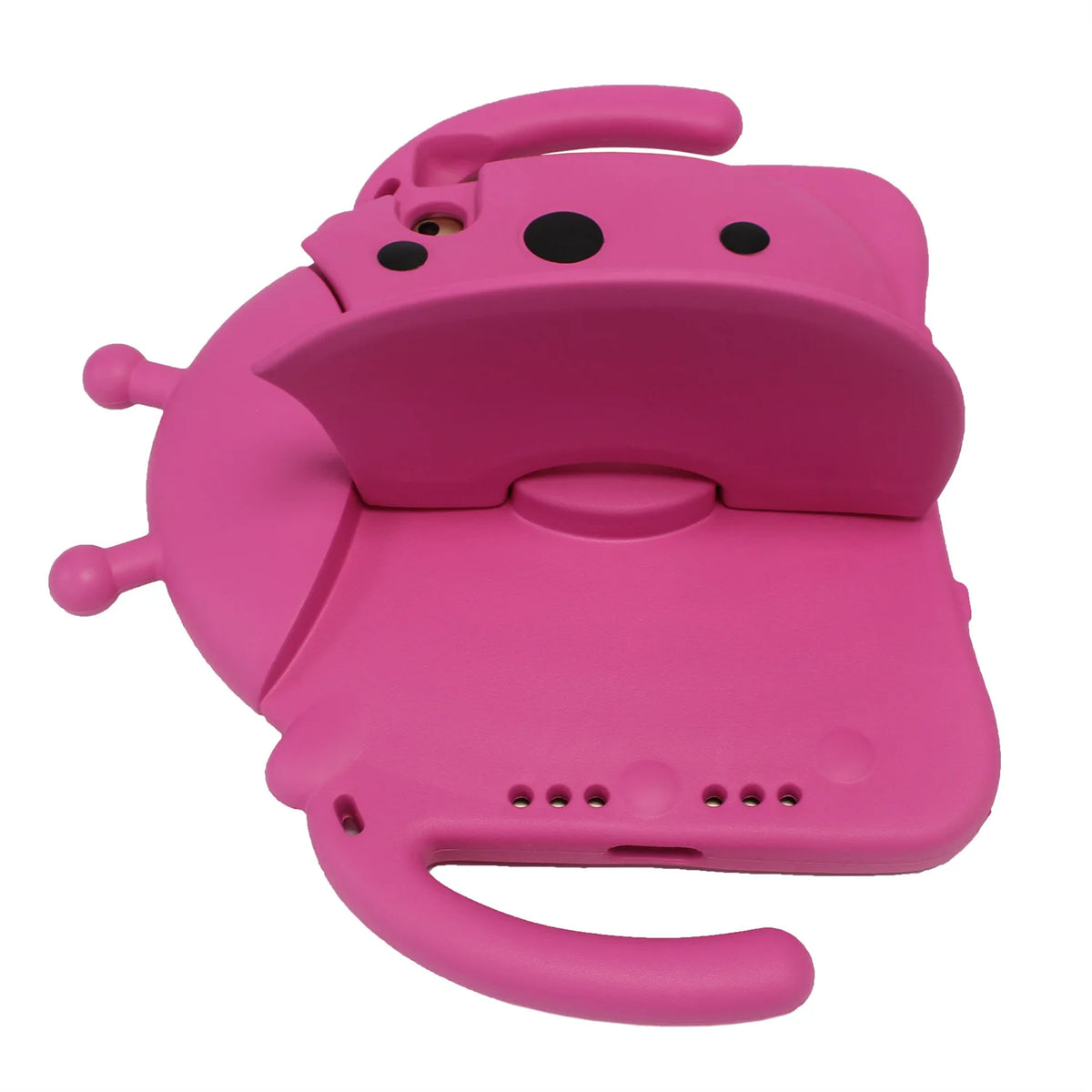 A pink playful cartoon EVA shockproof case designed for an iPad.