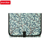 A teal and coral patterned portable foldable waterproof diaper changing pad with a black closure.