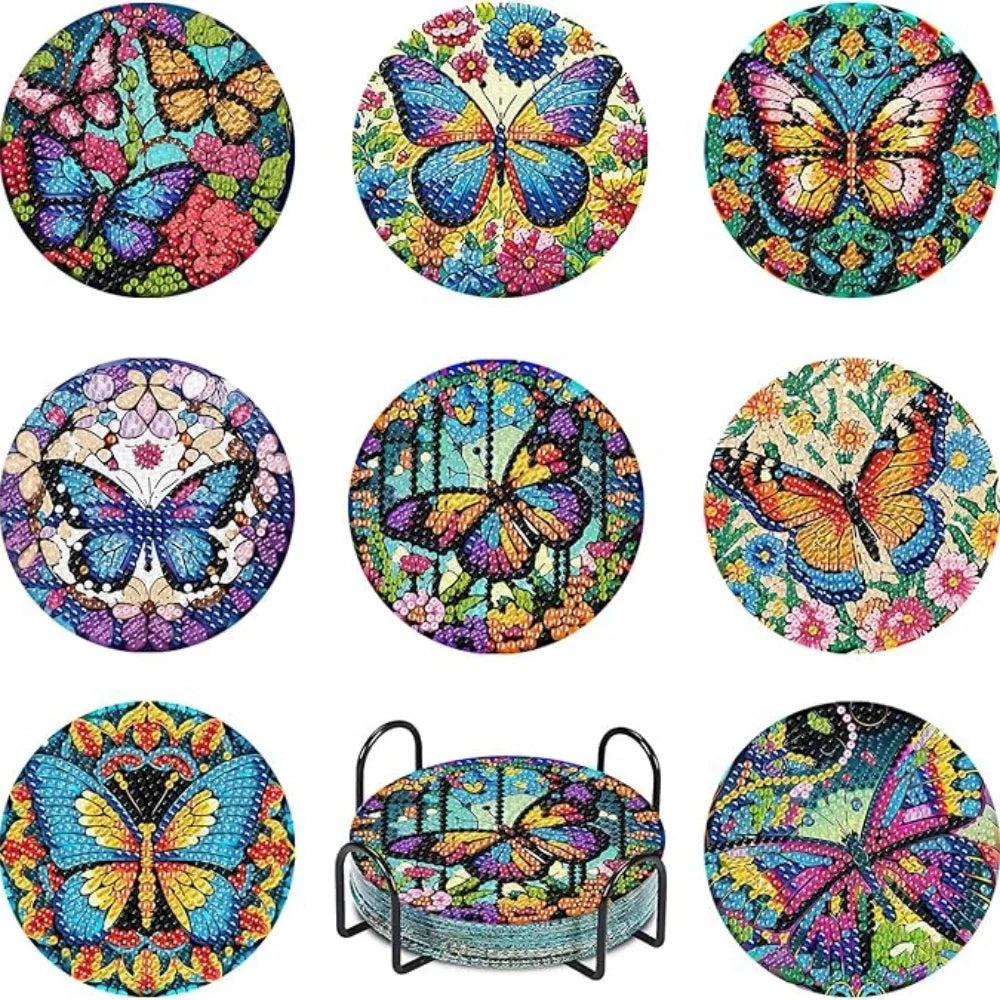 Ocean Series Diamond Art Coaster Kit with Stand – DIY Craft Set for Adults & Beginners
