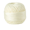 A ball of cream colored 100% cotton crochet thread for tatting and embroidery.