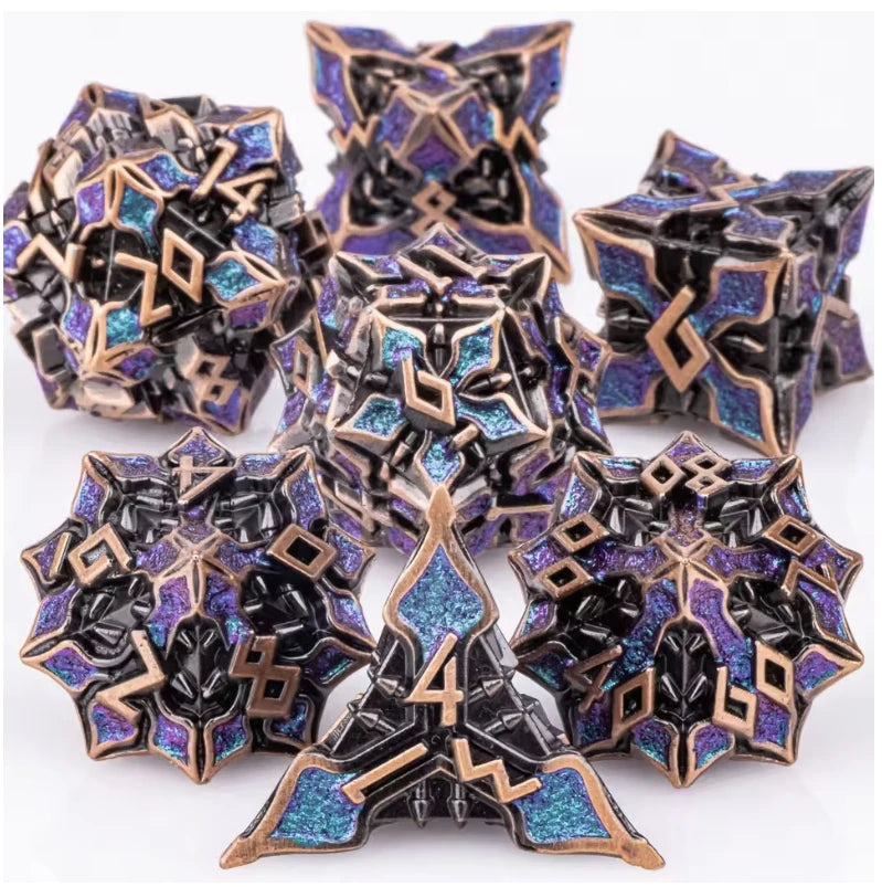 Metal Polyhedral Dice Set for Tabletop RPGs
