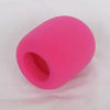 A pink foam windscreen pop filter cover with a circular opening.