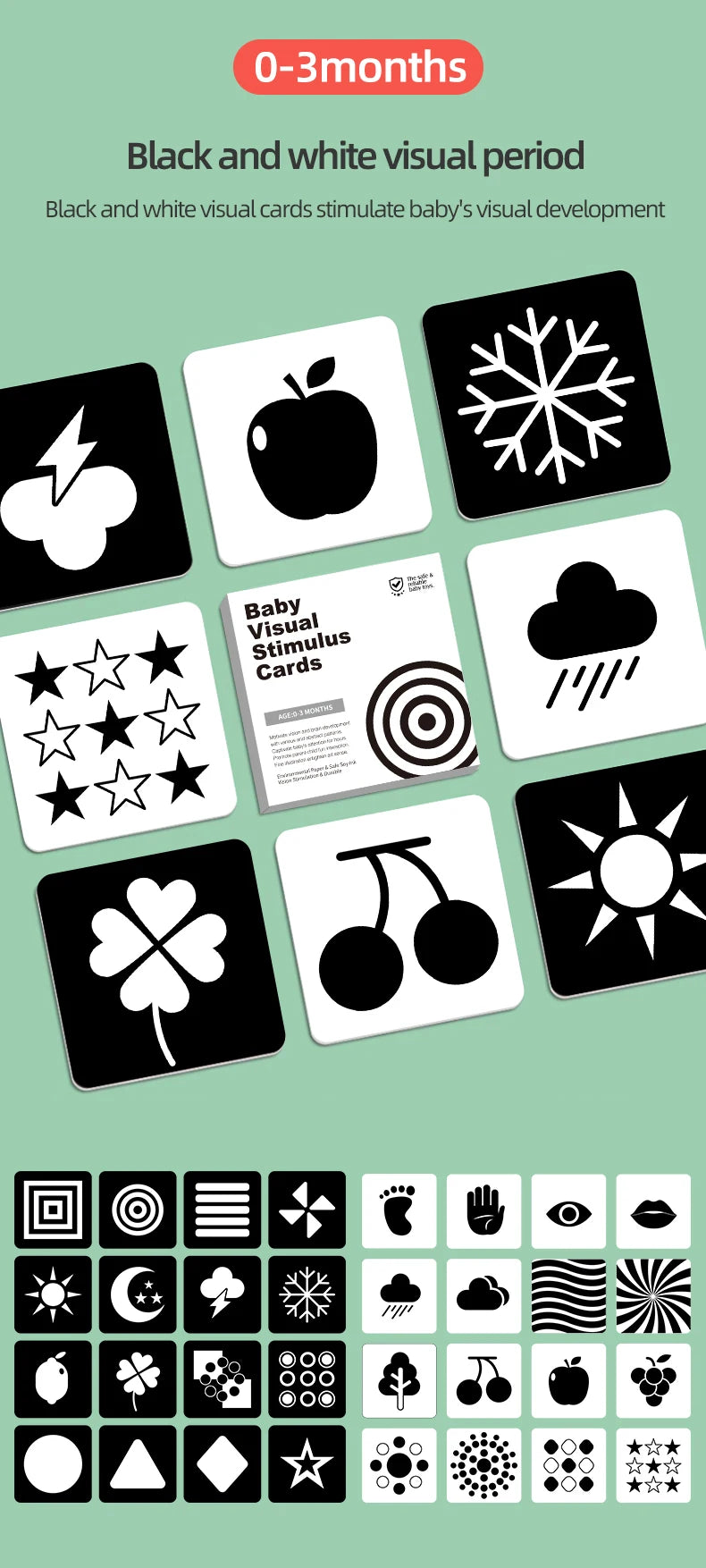 High-Contrast Baby Flash Cards for Visual Development
